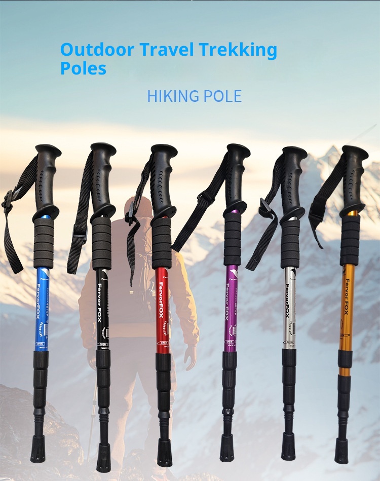 001 Telescopic Four-Section Three-Section Aluminum Alloy Elderly Shock Absorption Ultra-Light Straight Curved Handle Hiking_voghion.com