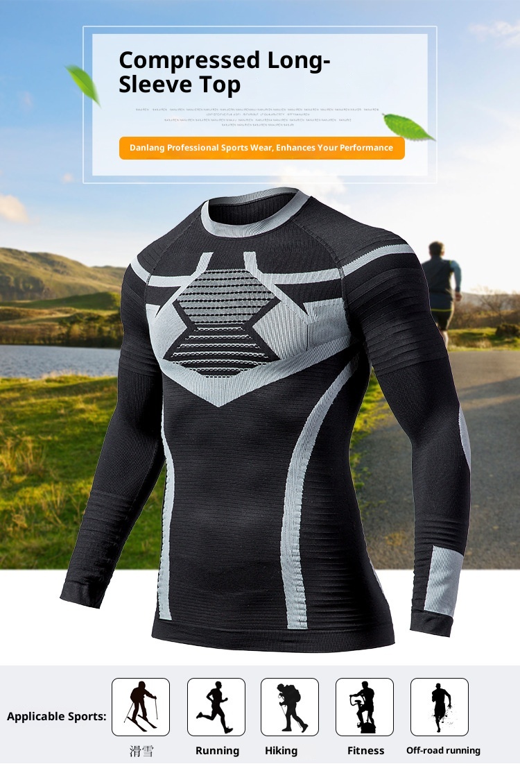001 Professional Sports Compression Long Sleeve Quick-Dry Tight-Fitting Shirt Unisex Base Layer Equipment Thermal Outdoor_voghion.com