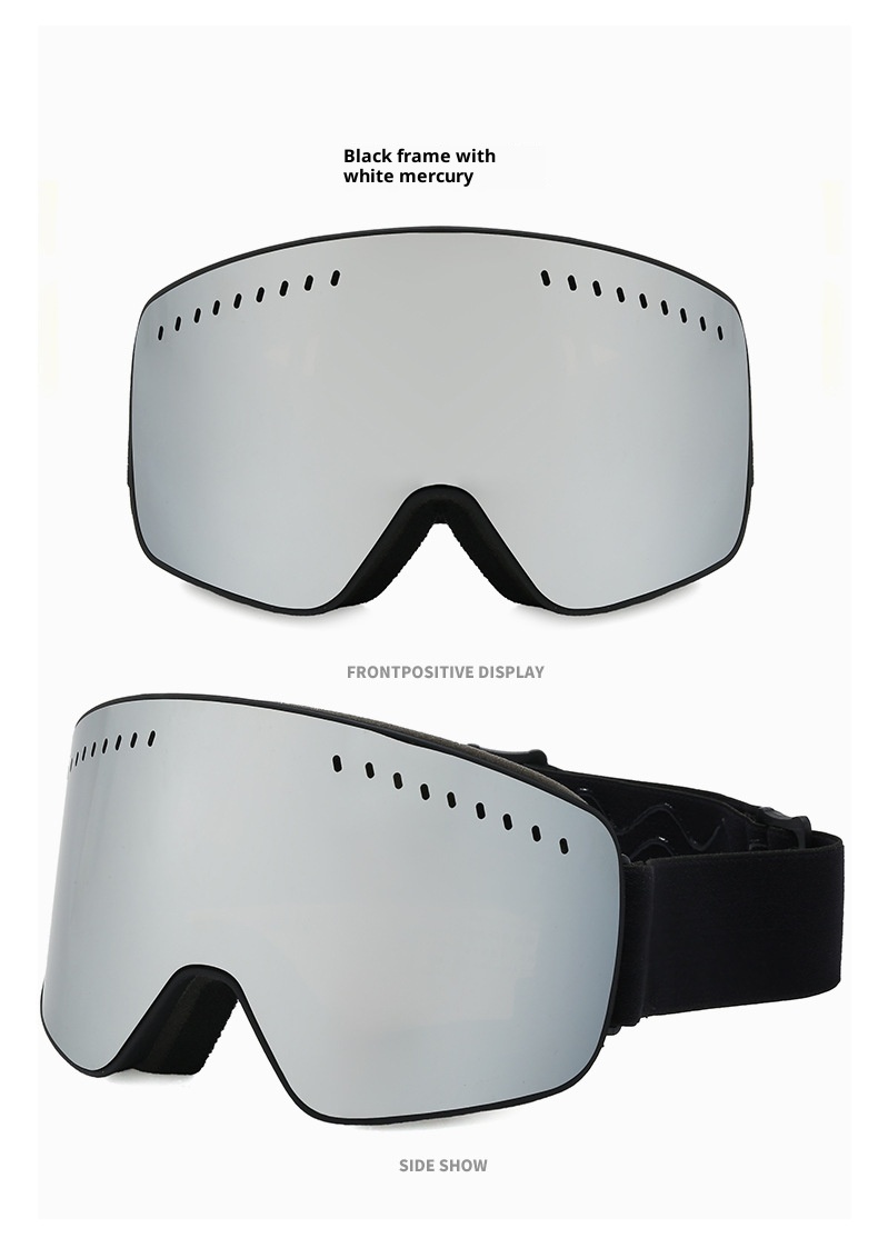 Gafas de esquí de doble capa antivaho, superficie de columna colorida y amplia visión, resistentes al viento, para invierno, para miopía y montañismo._voghion.com