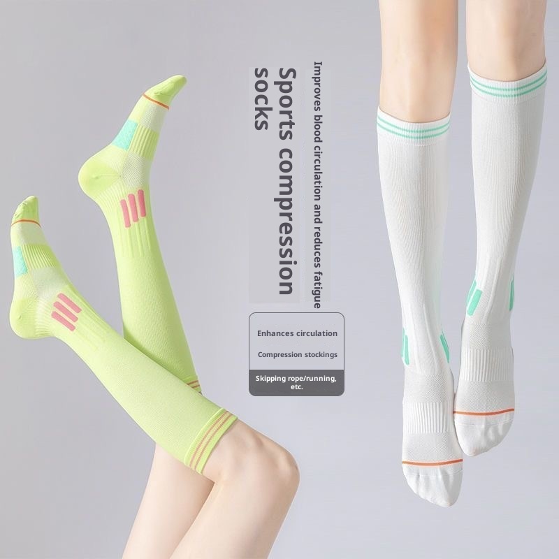 001 2025 Frühling Neue Baumwoll-Sportsocken für Damen, schweißabsorbierend, Yoga- und Laufsocken, lang_voghion.com