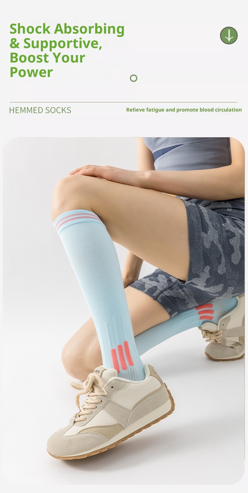 001 Calzini lunghi da donna a compressione con dopamina, per fitness, corsa, ciclismo, outdoor_voghion.com