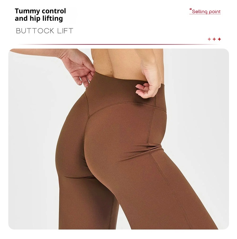 001 Cross-Border Barely There Peach Butt Long Straight High Waist Hip Lift Pilates Sports Fitness Quick-Dry Yoga Pants_voghion.com