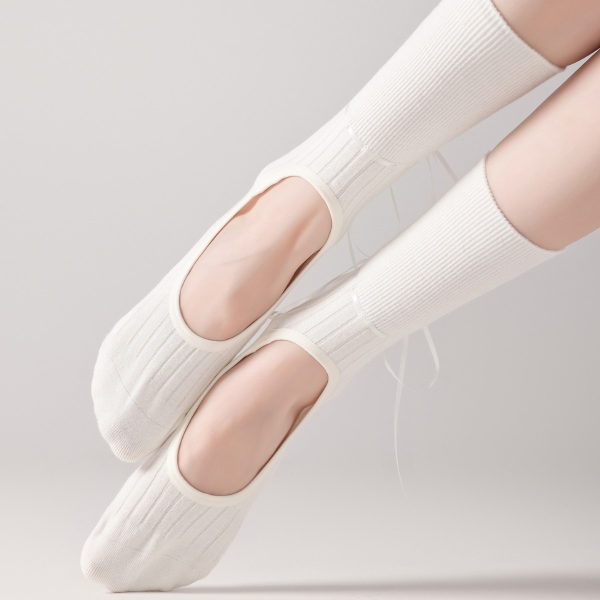 001 Video Album Parameters Yoga Ballet Pilates Special Socks Non-Slip Open Toe Miu Style Ribbon_voghion.com