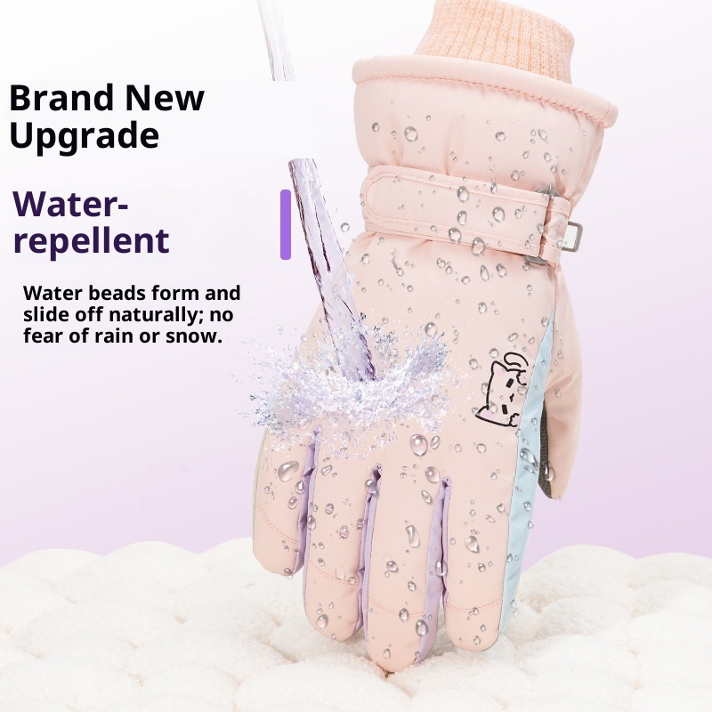 ActiveGo Full Palm Touchscreen Women Winter Fleece Lined Thickened Cold-Proof Outdoor Riding Motorcycle Warm Non-Slip_voghion.com