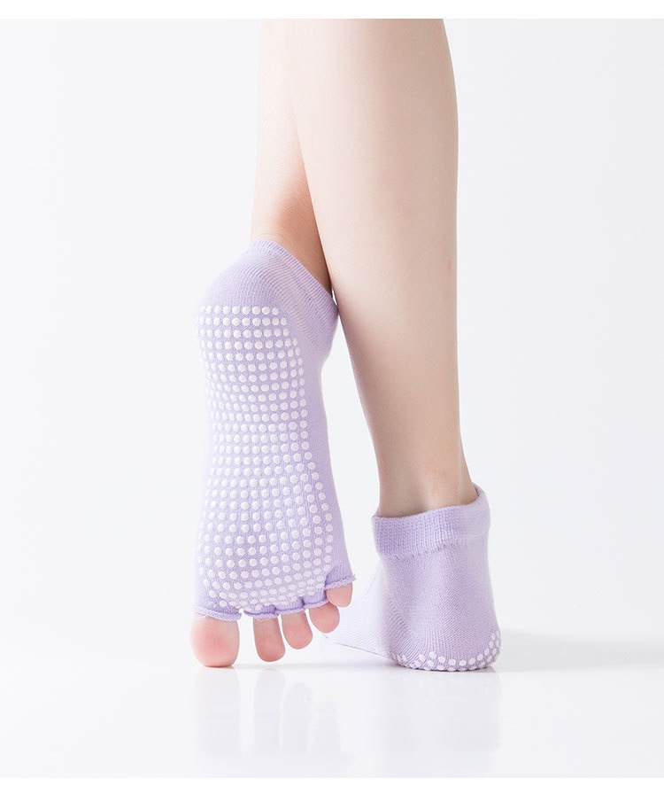 001 In Stock Direct Shipping Korean Hot Sale Open Back Yoga Five Toe Pointed Yogo Fitness Non-Slip Floor Socks_voghion.com
