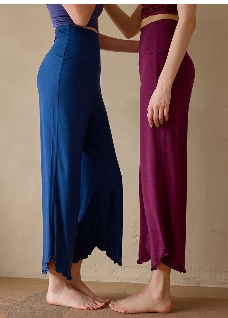 001 New Air Loose Yoga Inner View Flow Spring Summer Meditation Wide Leg Pilates Nine-point Solid Color Sports Pants_voghion.com