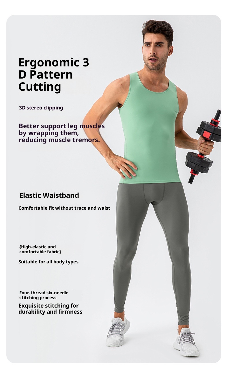 Pantaloni sportivi da corsa ad asciugatura rapida, traspiranti e aderenti, ad alta elasticità, da uomo, della serie Breathing, modello Naked Feel, 001, 31341_voghion.com