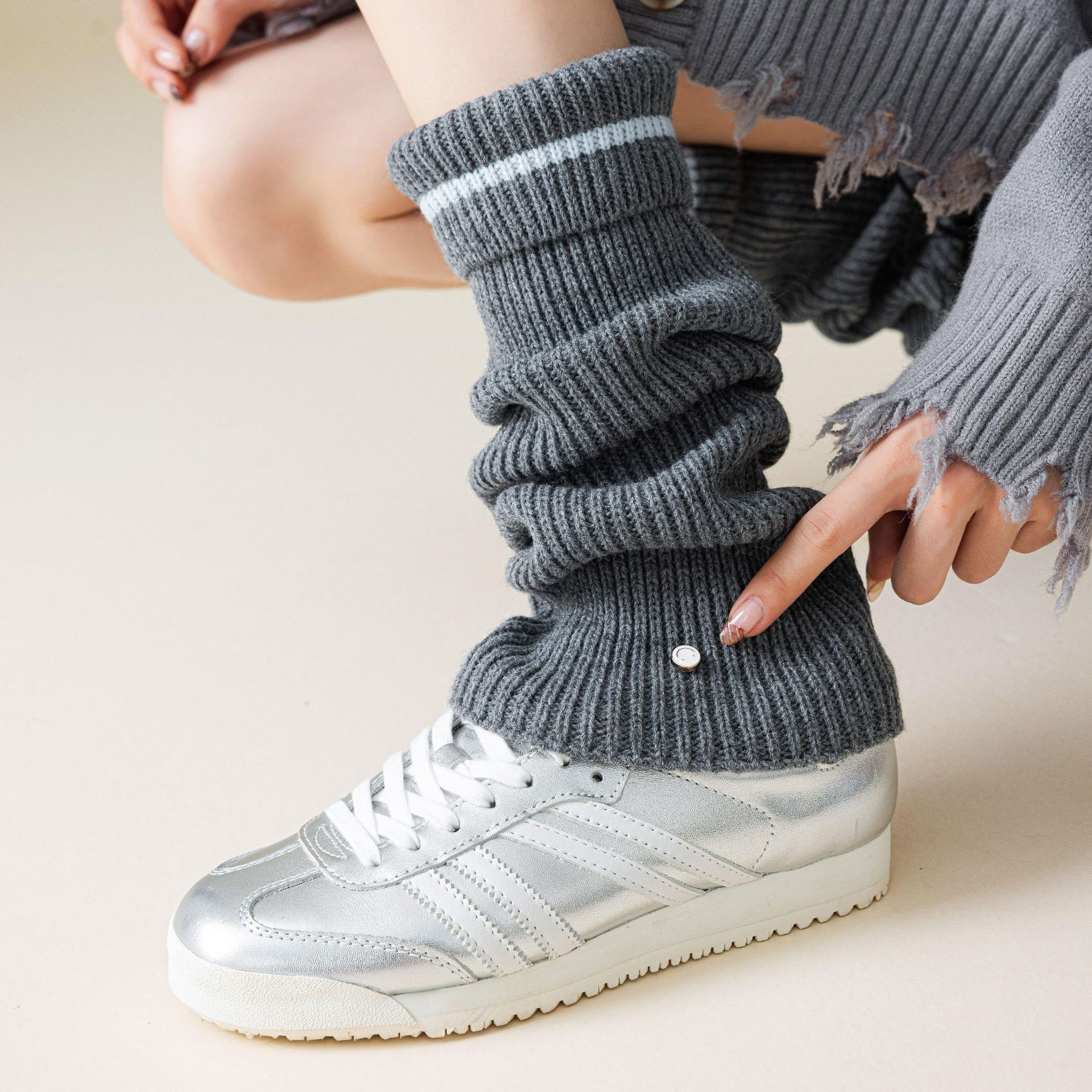 001 001 Calzini lunghi da donna, caldi e spessi, per yoga, fitness e sport, autunno inverno_voghion.com