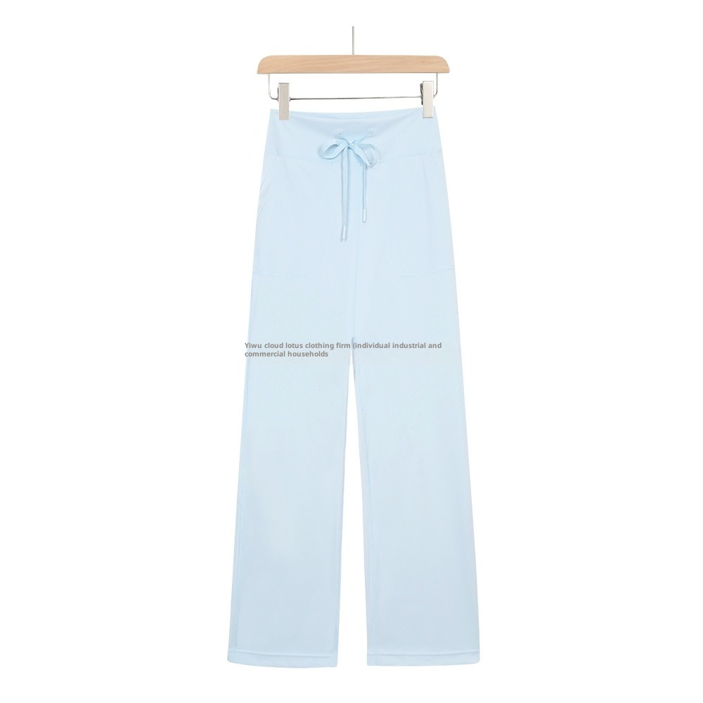 001 Lulu Same Style Original Label Throwback Drawstring Straight Yoga Casual Waist-Cinching High-Waist Draped Magic Pants_voghion.com