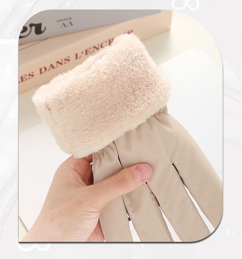 ActiveGo Winter Warm For Women Outdoor Cycling Fleece Lined Thickened Windproof Cold-Proof Touchscreen Cloud Velvet Bowknot Ski_voghion.com