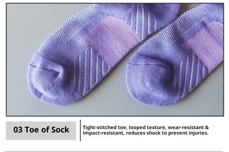 Chaussettes de sport respirantes mi-mollet pour femmes, idéales pour le badminton, la corde à sauter, la course à pied et le cyclisme. Semelle éponge._voghion.com