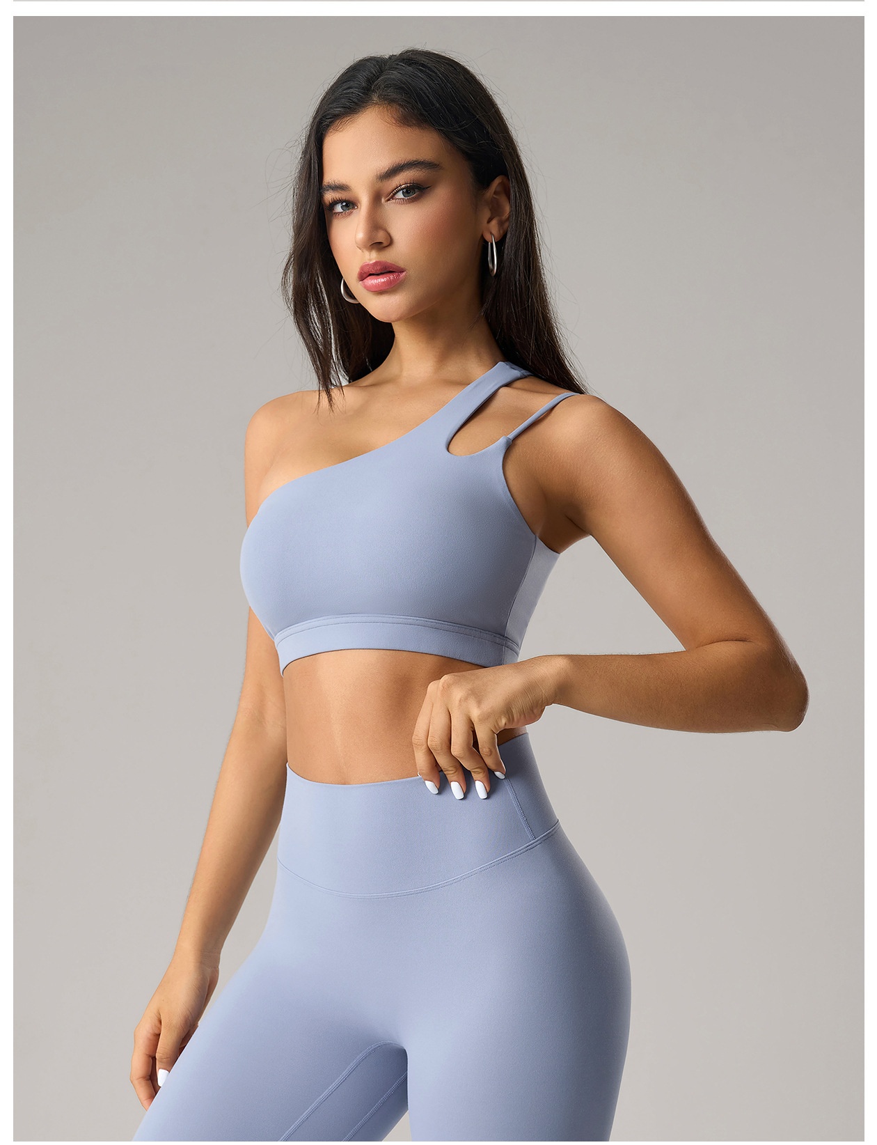 001 European And American Cross-Border One-Shoulder Yoga Beautiful Back Sports Bra Irregular Shoulder Running Fitness Vest_voghion.com