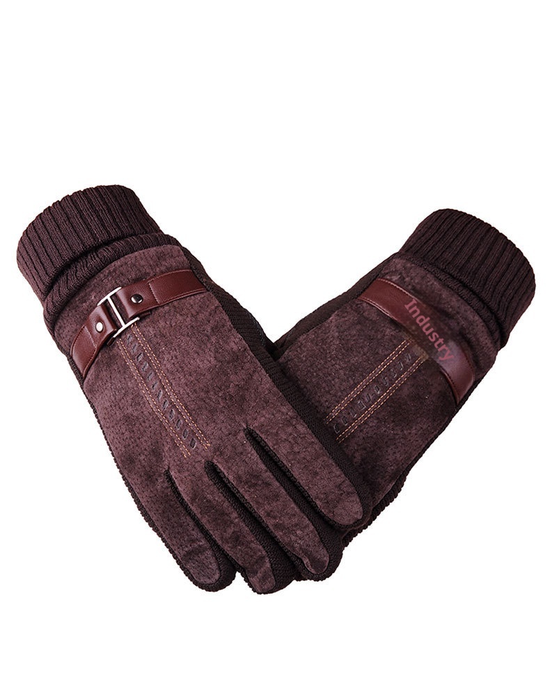 Guanti invernali ActiveGo in vera pelle per uomo e donna, spessi e foderati in pile, caldi guanti in cotone, antivento per ciclismo e sci all'aperto_voghion.com