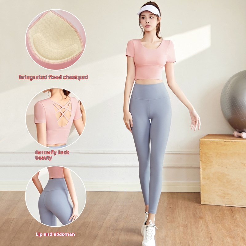 001 Juyitang Beauty Back Clothing Slimming Sports Top Naked Feel With Chest Pad Yoga Set Women_voghion.com