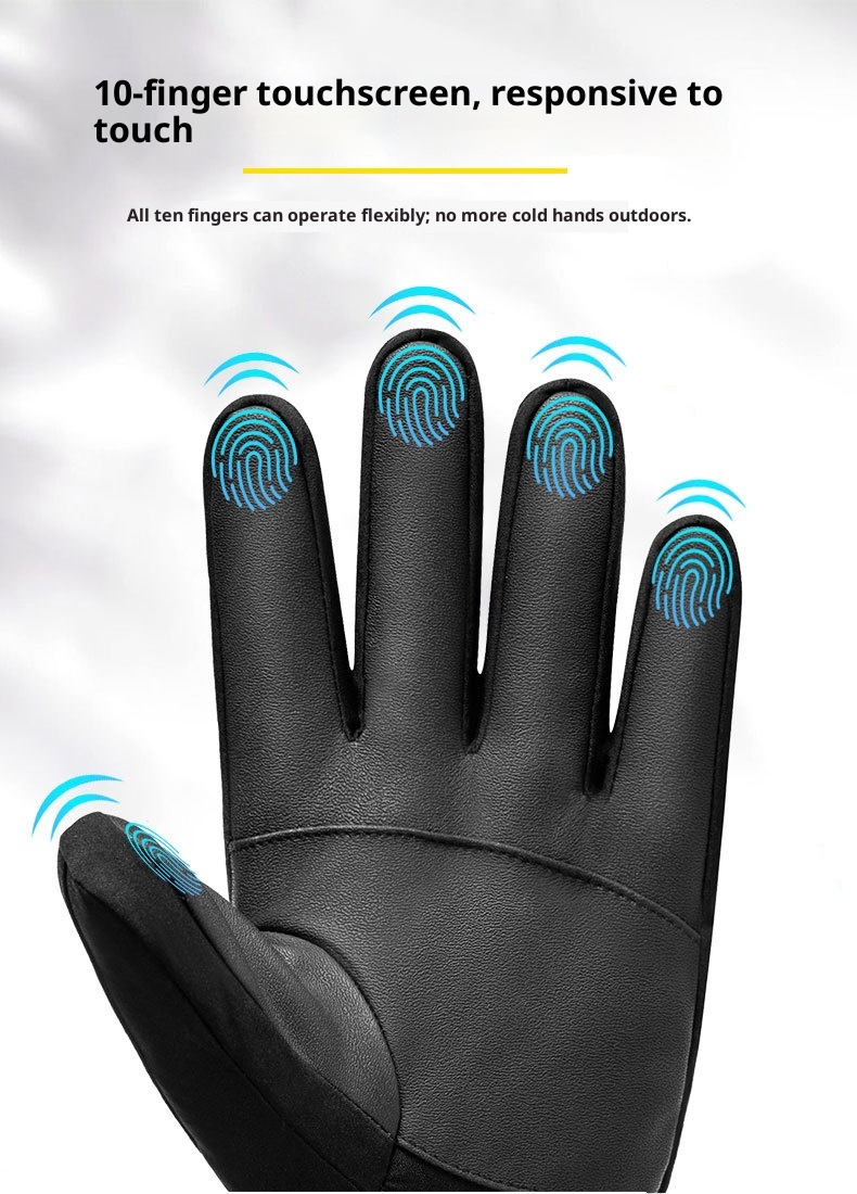 ActiveGo Winter Outdoor Cycling Men Q907 Thickened Cold-Proof Waterproof Touchscreen Extended Wrist Warm Ski Gloves_voghion.com