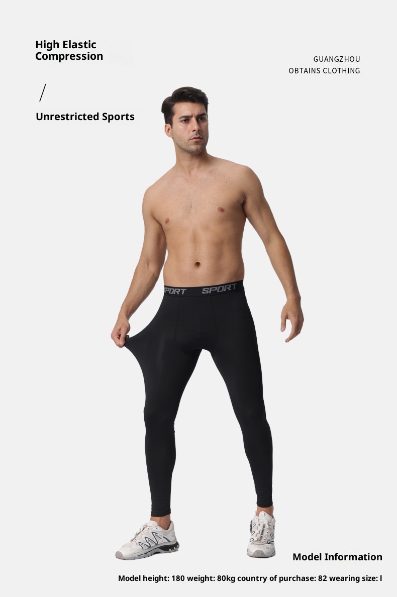 001 Pantaloni attillati da basket ad asciugatura rapida, da corsa e da yoga, da uomo, Cross-Border Spor, elastici e a compressione_voghion.com