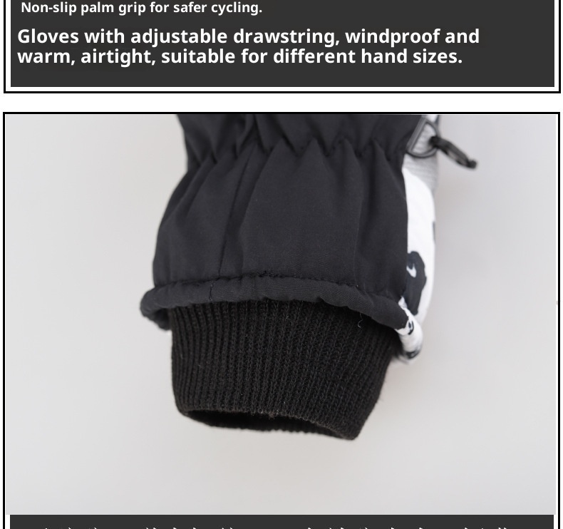 ActiveGo Winter Heren en Dames Koudebestendig Fleecegevoerd Verdikt Katoen Waterdicht Antislip Warm Fietsen Buiten Wit Graffiti_voghion.com