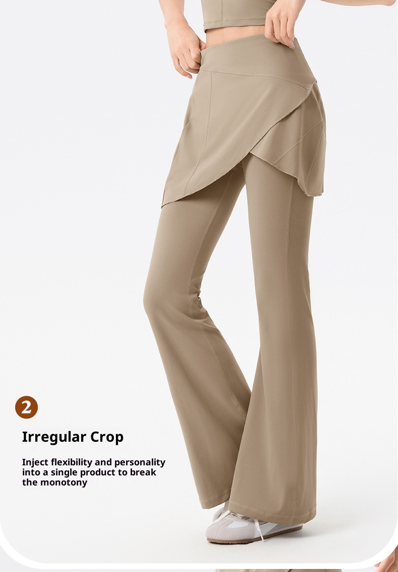 Ensemble deux pièces 001 pour femme : jupe évasée taille haute amincissante pour le sport en extérieur, le fitness, le Pilates et le yoga._voghion.com