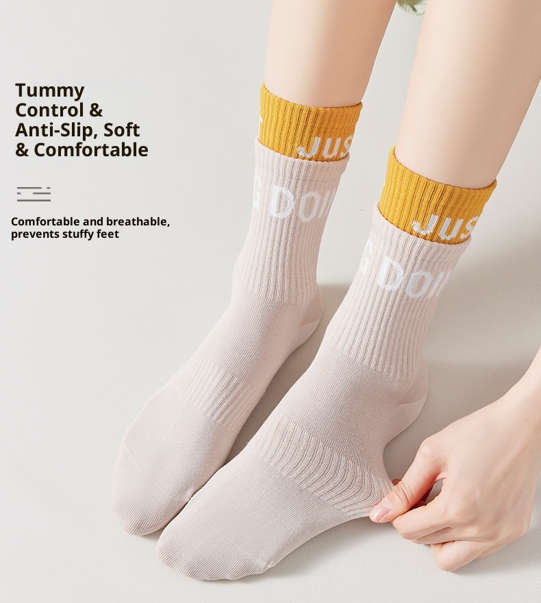 001 001 Yoga pour femmes, legging de sport d'été fin en coton siliconé antidérapant mi-mollet, à porter avec un pantalon Shark, longueur sol_voghion.com