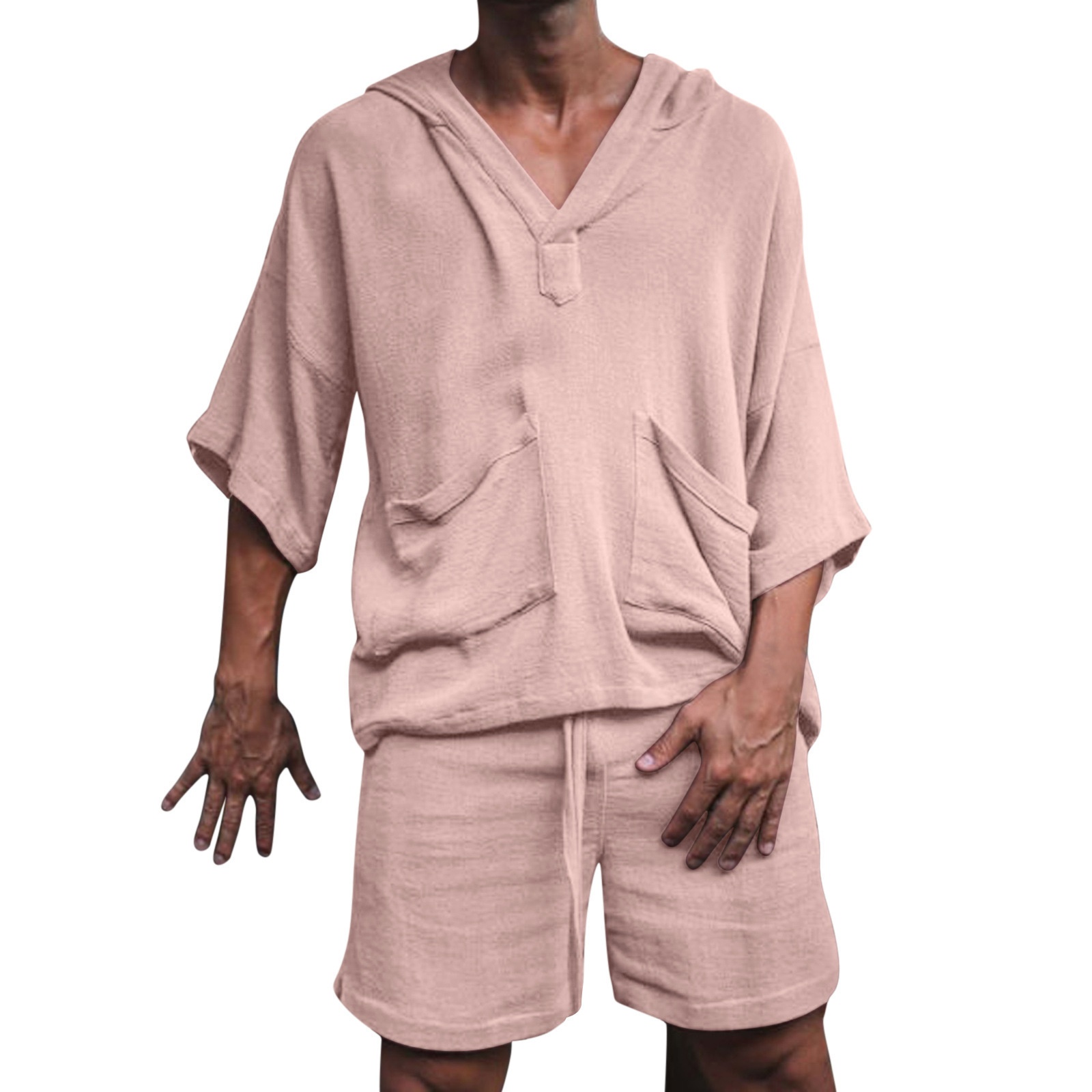 ActiveGo ActiveGo 2022 European And American Style New Cotton Linen Loose Casual Suit Vacation Men's Hot-Selling Sportswear_voghion.com