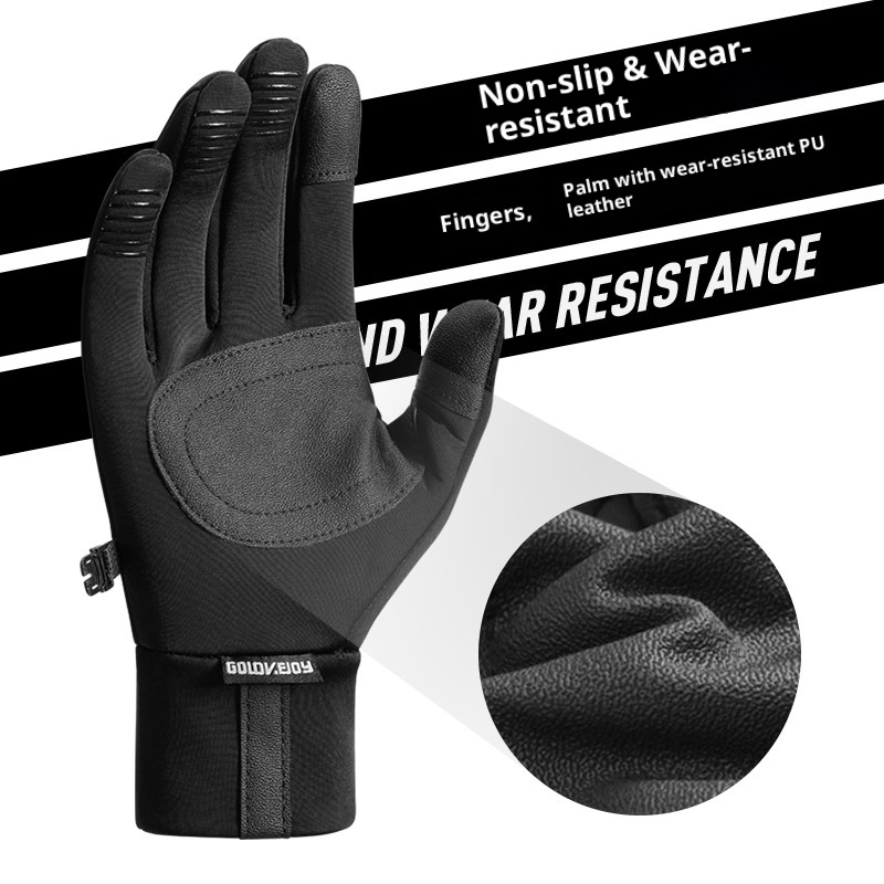 Guanti da moto elettrica antiscivolo ActiveGo Witer Warm Cycling Outdoor Sports Skiig Cold-Proof Touchscree Fleece-Lied_voghion.com