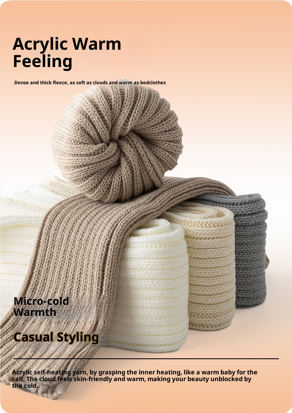 001 Calzini in pile autunno inverno coppia con pantaloni da yoga versatili da donna calzini dritti snellenti senza piede coprigambe lavorati a maglia_voghion.com