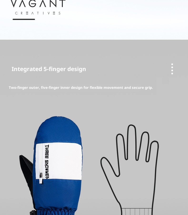 ActiveGo Dropshipping Ski Gloves For Men And Women, Thickened Windproof Cycling Outdoor Touchscreen Five-Finger Snowboarding_voghion.com