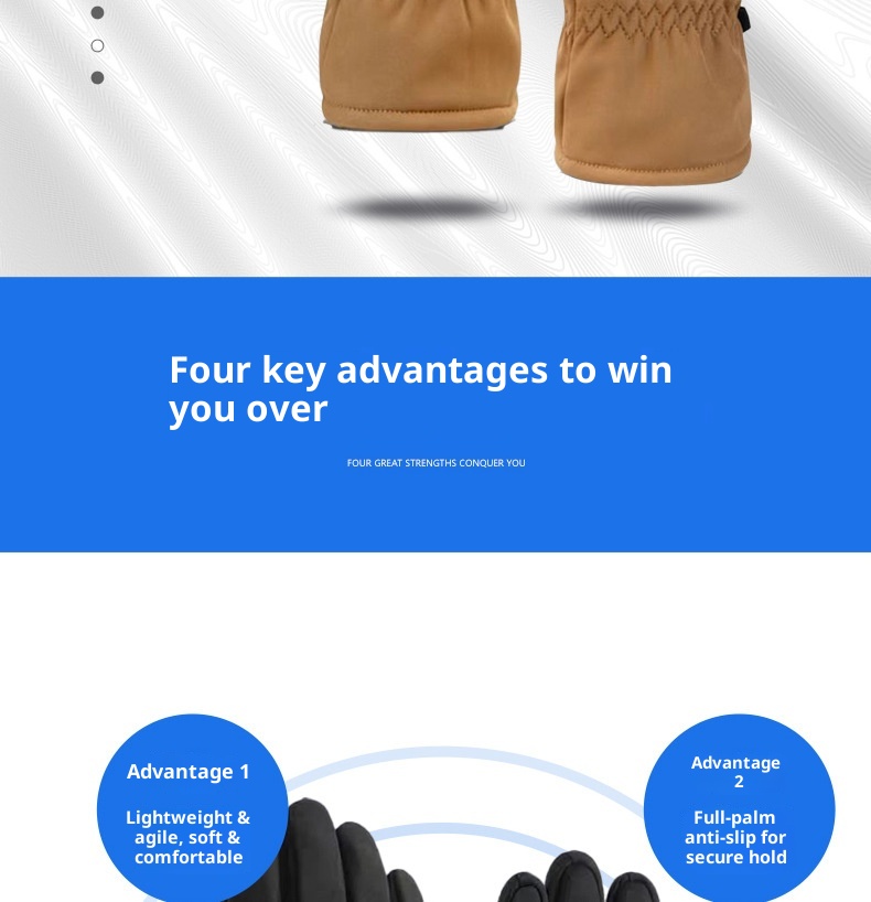 ActiveGo Winter Cycling Gloves Touchscreen Men And Women Outdoor Warm Sports Cold-Proof Fleece Skiing Couple Style Adult_voghion.com