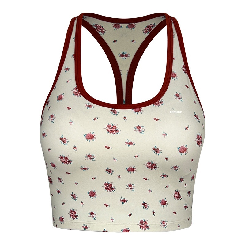 001 Zhouyou New Yoga Wea Fo Women Reto Floal Spots Camisole Vest Fitness Outewea Innewea Slim Fit Slimming_voghion.com