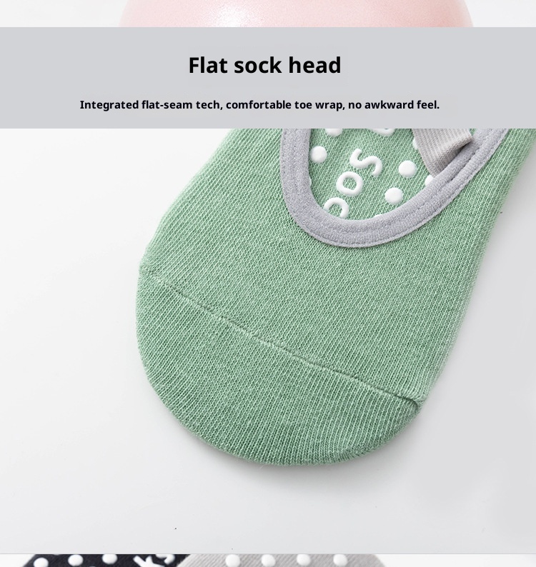 001 Yoga Home Exercise Floor Socks Cross Strap Non-Slip Heel Grips Dotted Anti-Slip Pilates Silicone Indoor Fitness_voghion.com