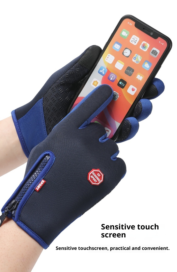 ActiveGo Outdoor Waterproof Winter Touch Screen Men And Women Windproof Riding Zipper Sports Plus Velvet Mountaineering Skiing_voghion.com