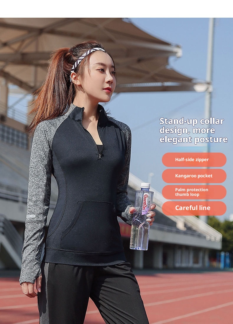 001 Top sportivo taglie forti per donne formose 100 kg Abbigliamento fitness da corsa da donna Autunno leggermente coprente Asciugatura rapida_voghion.com