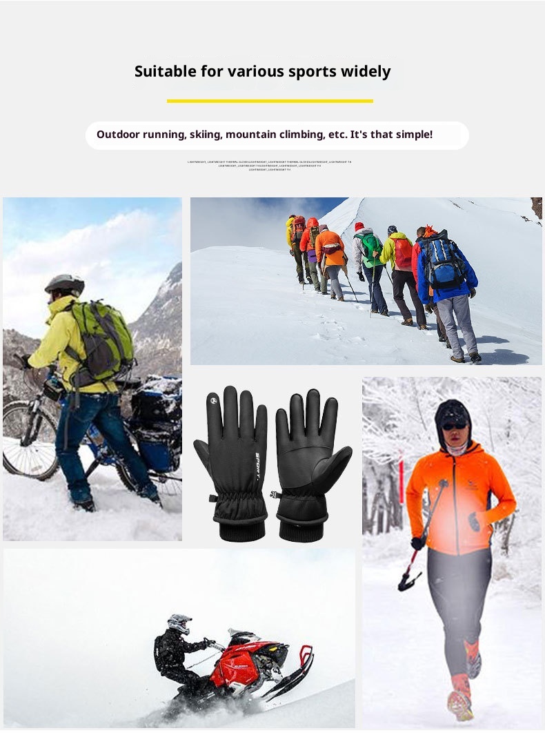 ActiveGo Winter Outdoor Cycling Men Q907 Thickened Cold-Proof Waterproof Touchscreen Extended Wrist Warm Ski Gloves_voghion.com