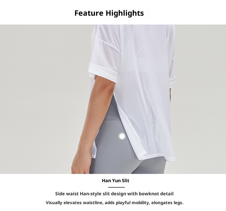 001 Camiseta deportiva de estilo europeo y americano para mujer, holgada, de manga corta, de secado rápido, transpirable, ideal para yoga y running._voghion.com