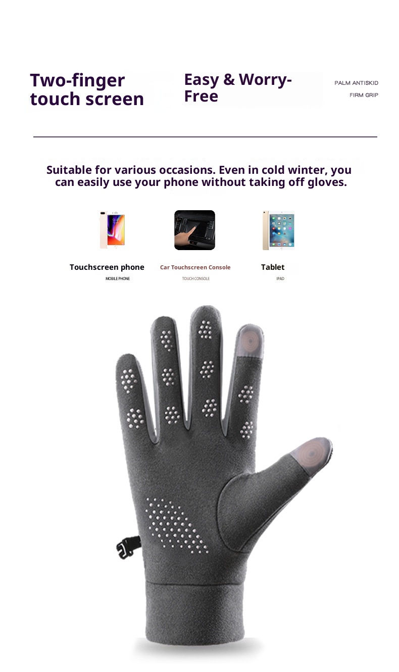ActiveGo Gloves For Men Women, Touchscreen Compatible, Autumn And Winter, Cycling, Electric Bike, Waterproof, Fleece-Lined,_voghion.com