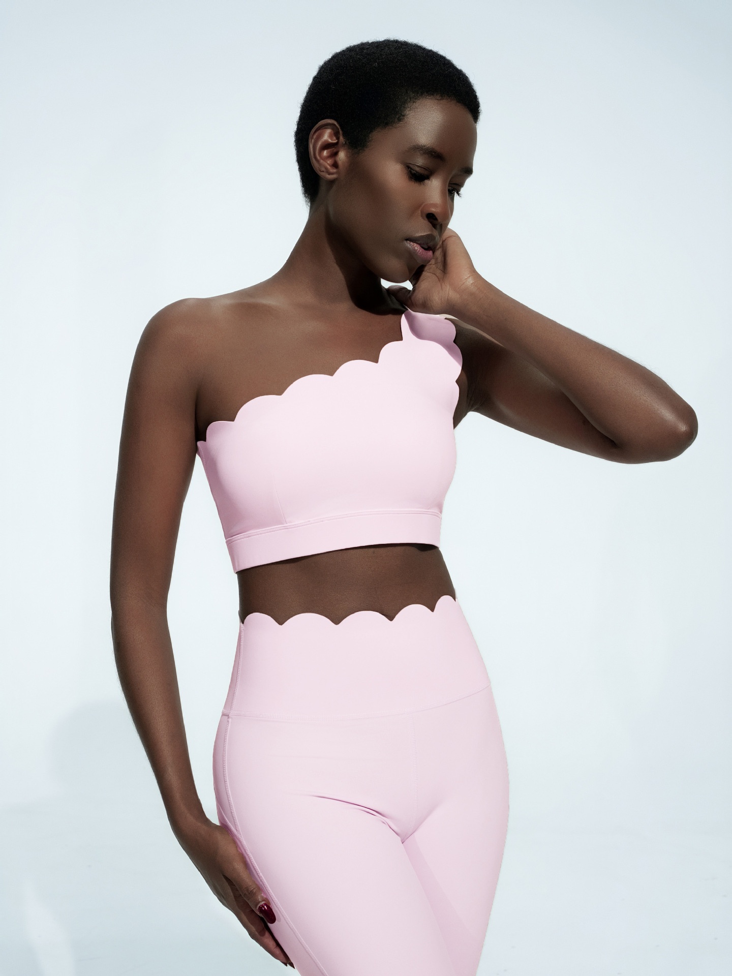 001 Schulterfreies Spitzentop, schweißableitend, eng anliegend, atmungsaktiv, angenehmes Tragegefühl, dünn, ideal für Sport, Outdoor, Fitness und Yoga_voghion.com