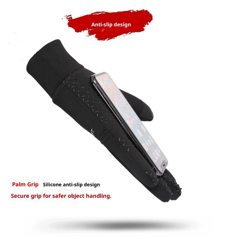 ActiveGo Outdoor Cycling Gloves Men And Women, Winter Fleece-Lined, Warm, Touchscreen, Non-Slip, For Cycling, Mountaineering,_voghion.com