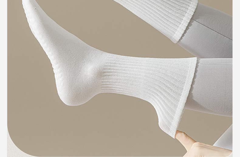 Chaussettes longues mi-mollet en coton antidérapant pour femme, idéales pour le sport, le fitness, le yoga et le pilates, automne-hiver. Pantalon requin._voghion.com