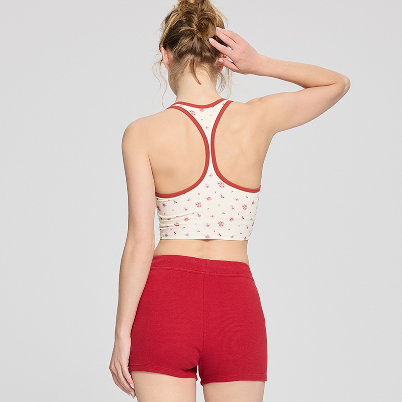 001 Zhouyou New Yoga Wea Fo Women Reto Floal Spots Camisole Vest Fitness Outewea Innewea Slim Fit Slimming_voghion.com