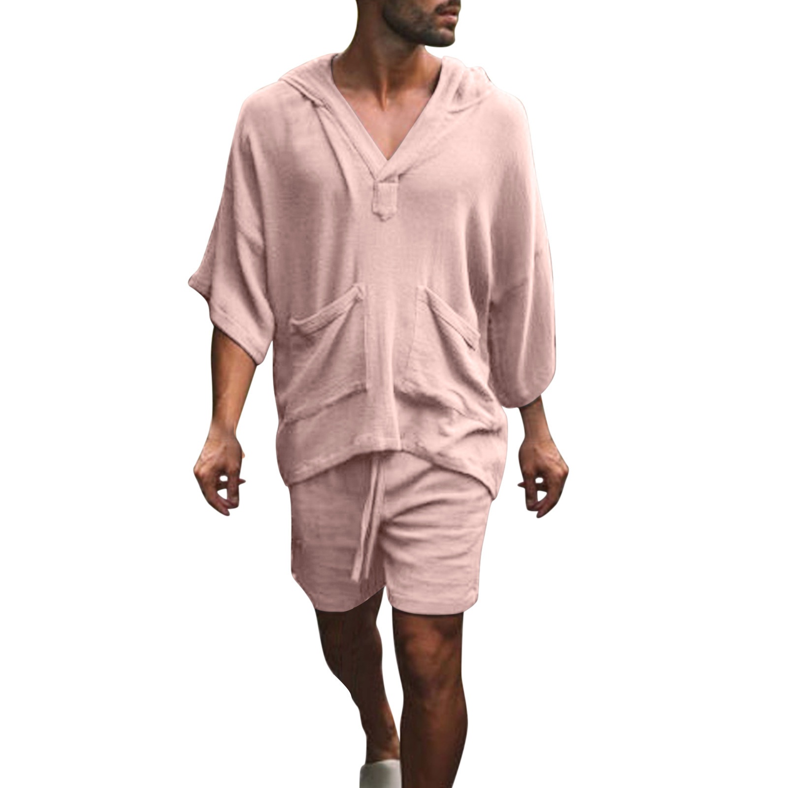 ActiveGo ActiveGo 2022 European And American Style New Cotton Linen Loose Casual Suit Vacation Men's Hot-Selling Sportswear_voghion.com