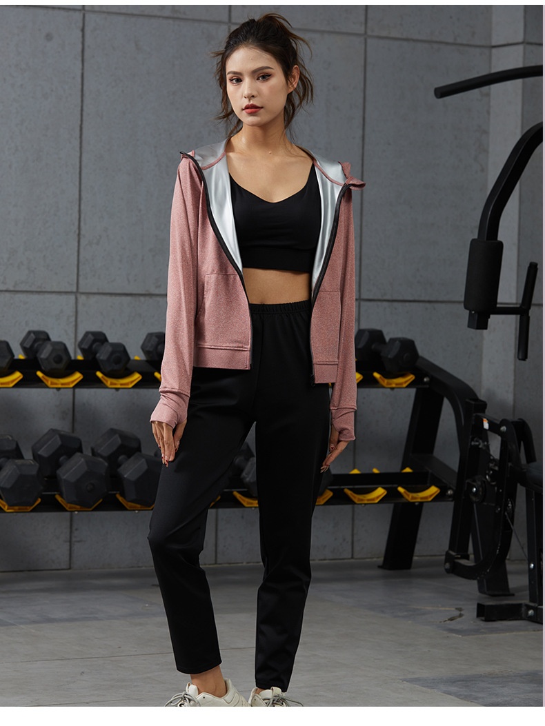 001 Cross-Border Running Sports Fitness Damen Figurformende Yoga Langarm Kapuzenjacke Trainingsanzug_voghion.com