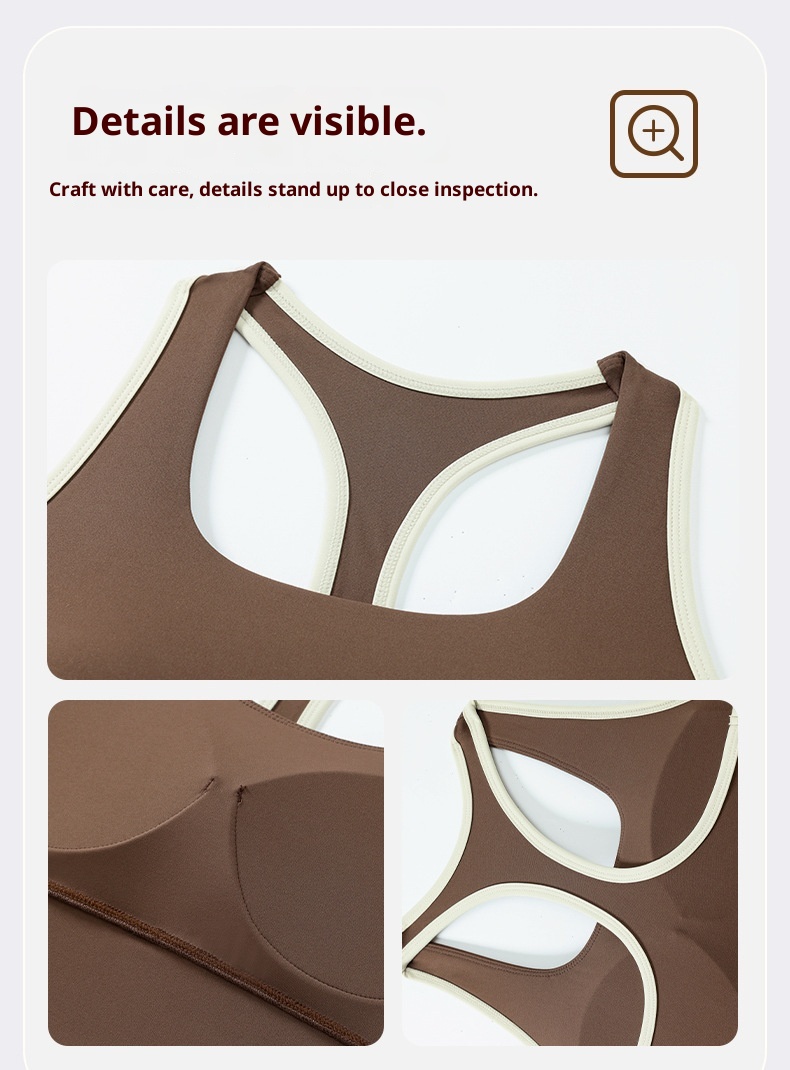 001 Sports Bra Women, Shockproof Fixed Cup Top, Fitness Shirt, Running Quick-Dry Red Bra, Yoga Vest For Spring_voghion.com