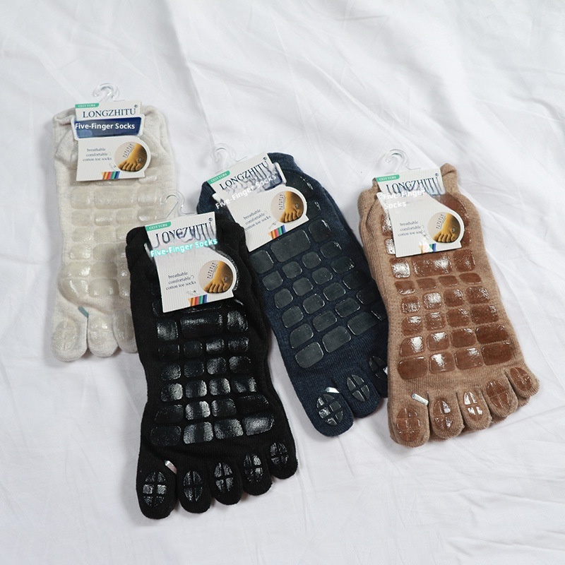 001 Herren-Yogasocken mit geteiltem Zehenbereich, vollständig offen, strapazierfähig, schweißabsorbierend, rutschfest_voghion.com