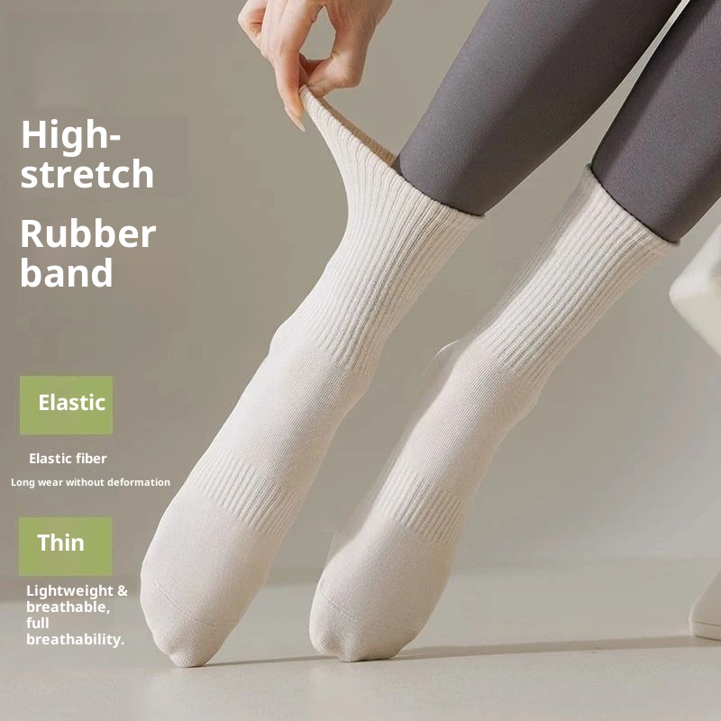 Chaussettes de sport mi-mollet en coton et silicone antidérapant, modèle 001 Yoga pour femmes, à porter avec un pantalon Shark ou une paire de chaussettes Zhuji._voghion.com