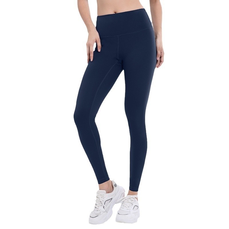 001 Wunder Train Drawstring Nine-point Naked Feel Breathable Double-sided Brushed Long Tummy Control Hip Lift Yoga Pants_voghion.com