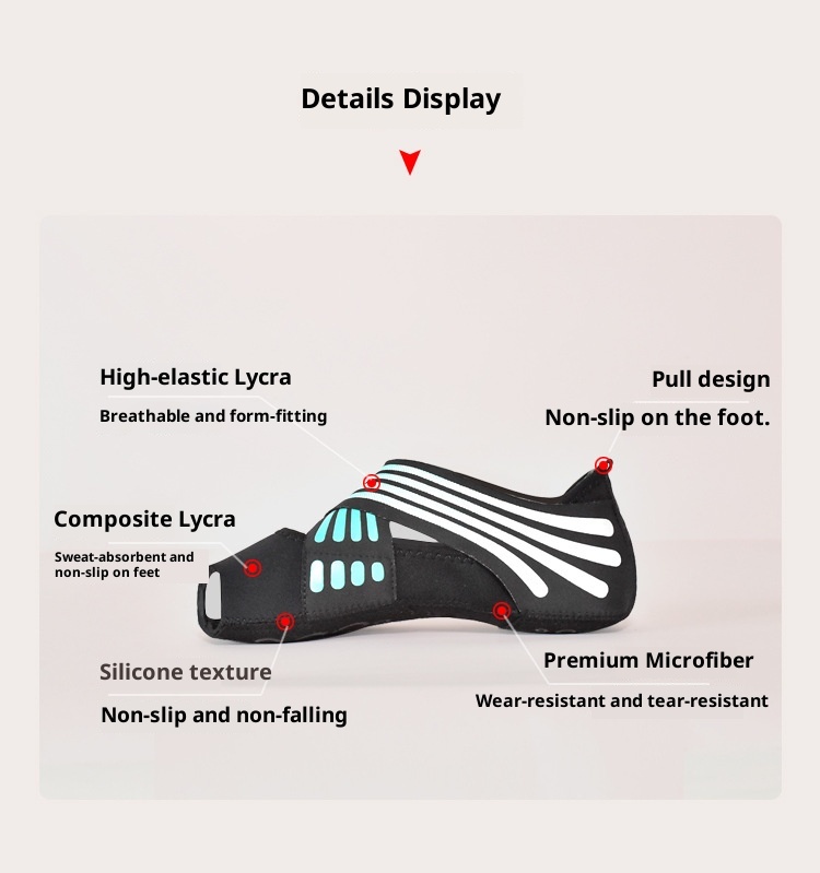 Chaussures de yoga d'intérieur professionnelles pour femmes, antidérapantes, en silicone, avec bout ouvert, idéales pour le Pilates d'été._voghion.com