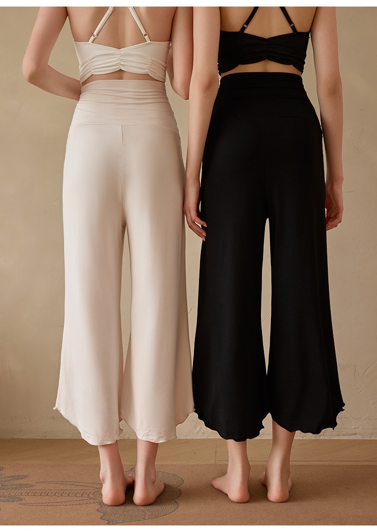 001 New Air Loose Yoga Inner View Flow Spring Summer Meditation Wide Leg Pilates Nine-point Solid Color Sports Pants_voghion.com