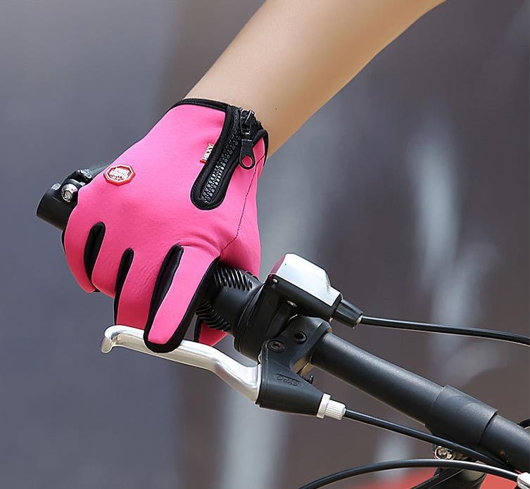 ActiveGo Autumn Winter Touch Screen Riding Men Women Fleece Outdoor Skiing Warm Waterproof Zipper Gloves_voghion.com