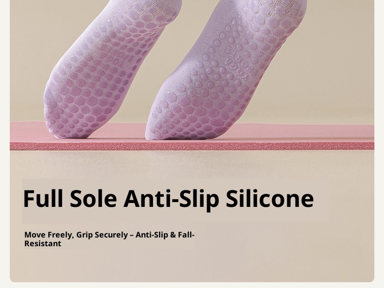 Chaussettes de sport mi-mollet antidérapantes pour femmes, idéales pour le yoga, le fitness et le Pilates. À porter avec un pantalon Shark._voghion.com