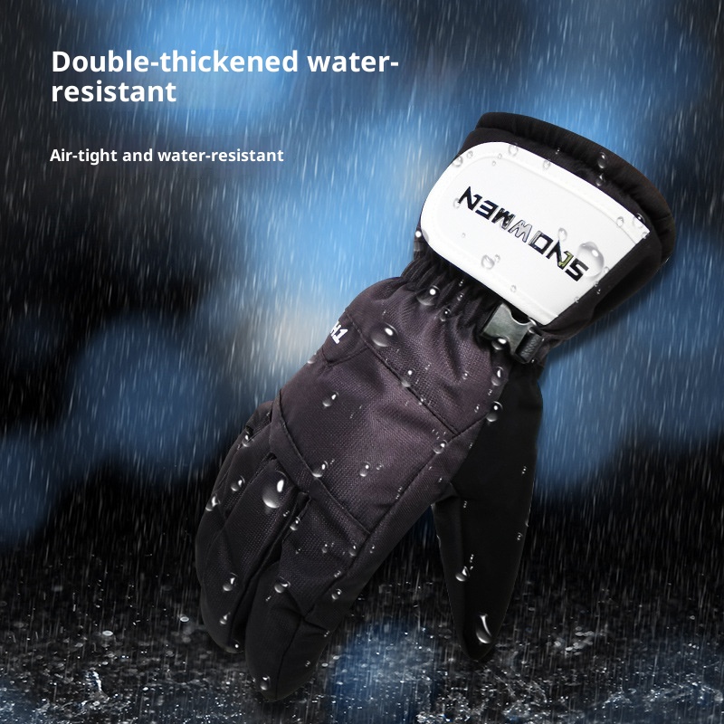 ActiveGo Dropshipping Ski Gloves For Men And Women, Thickened Windproof Cycling Outdoor Touchscreen Five-Finger Snowboarding_voghion.com
